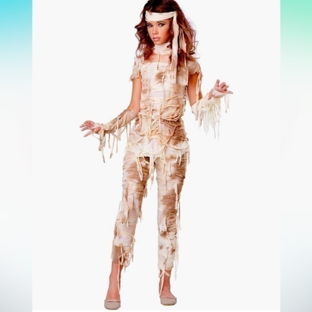Teeb Mysterious Mummy Costume & Wig Size L (10-12)